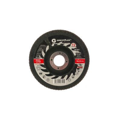Круг лепестковый торцевой GreatFlex Plus (72 лепестка) 125х22,2мм Р120