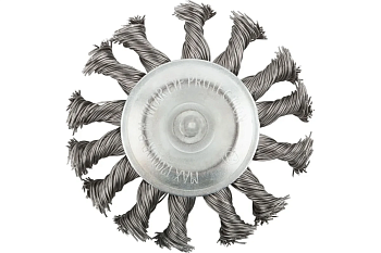 Корщетка-колесо со штифтом.стальная витая проволока 75мм