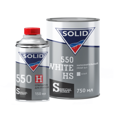 Грунт наполнительный 5+1 SOLID 550 WHITE HS (750+150мл), цвет: белый ( комп)