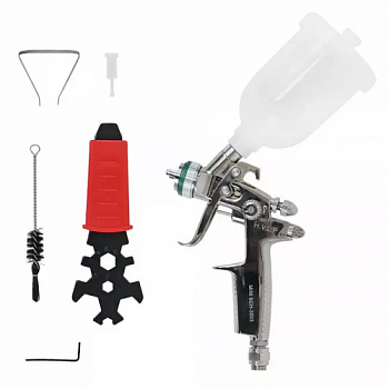 Краскопульт/Краскораспылитель МИНИ SCHTAER с верх. бачком, воздушной головой HVLP и дюзой 1,2 