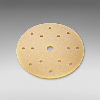 Губка 7972 абразивная в кругах  на липучке siasponge soft, 15 отв. D=150 mm , ЖЕЛТАЯ 500 fine