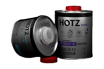 Лак акриловый 2К HS 2+1 HOTZ UV-PROTECT б/ж 1л + отвердитель HOTZ 500мл 