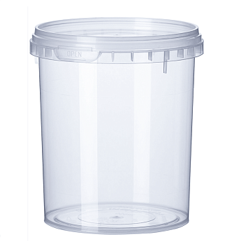 Банка пластиковая прозрачная п/п 0,155л круглая, d-69мм с прозрачной крышкой