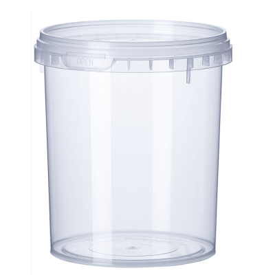Банка пластиковая прозрачная п/п 0,155л круглая, d-69мм с прозрачной крышкой