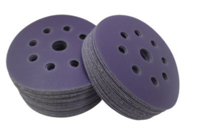Наждачная бумага CERAMAX PURPLE FILM  P400 в кругах D=125 мм, 9 отв.