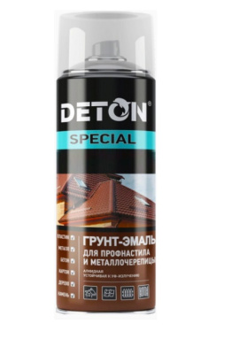 Грунт-эмаль алкидная для профнаст. и металлочер. "DETON" RAL 9005 Черный - Аэрозоль 520 ml