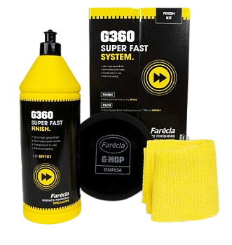 Паста абразивная KT3006 G360 Super Fast Finish Kit (антиголограммная паста+ полировальник+салфетка)
