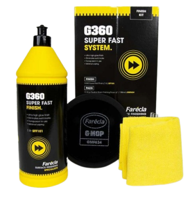 Паста абразивная KT3006 G360 Super Fast Finish Kit (антиголограммная паста+ полировальник+салфетка)