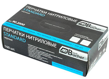 Перчатки нитриловые АdolfВuher STANDART, черный M (100шт)