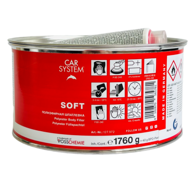 Полиэфирная шпатлевка Soft 2K бежевая 1.8 кг для кузовного ремонта
