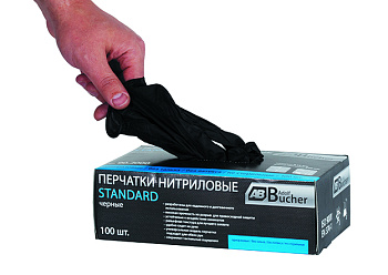 Перчатки нитриловые АdolfВuher STANDART, черный L (100шт)