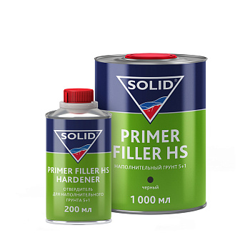 Грунт наполнительный  5+1 SOLID PRIMER FILLER HS BLACK (1000+200мл) цвет: черный (комп.) 