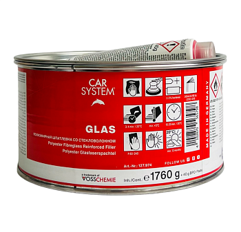 Стекловолоконная шпатлевка Glas 1.8кг для кузовного ремонта